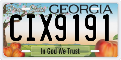 GA license plate CIX9191