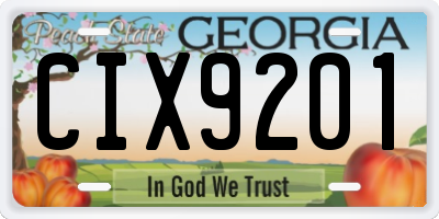 GA license plate CIX9201