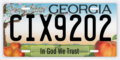 GA license plate CIX9202