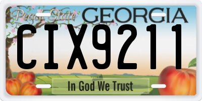 GA license plate CIX9211