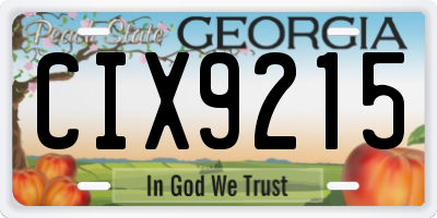 GA license plate CIX9215