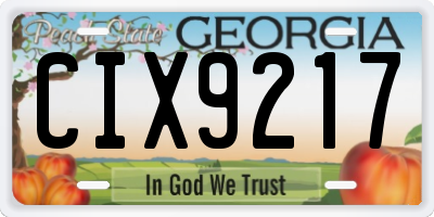 GA license plate CIX9217