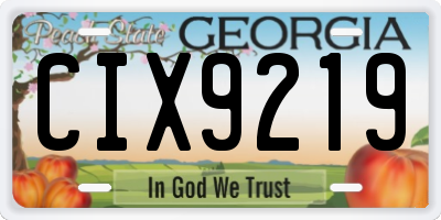 GA license plate CIX9219