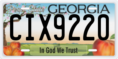 GA license plate CIX9220