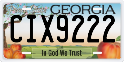 GA license plate CIX9222