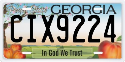 GA license plate CIX9224
