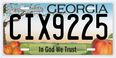 GA license plate CIX9225