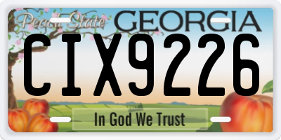 GA license plate CIX9226