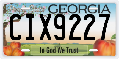 GA license plate CIX9227