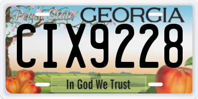 GA license plate CIX9228