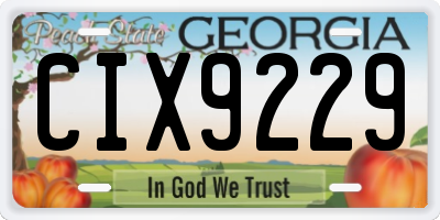 GA license plate CIX9229
