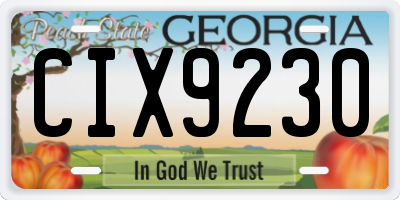 GA license plate CIX9230