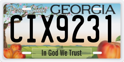 GA license plate CIX9231