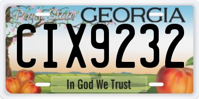 GA license plate CIX9232