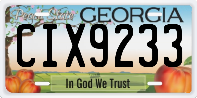 GA license plate CIX9233