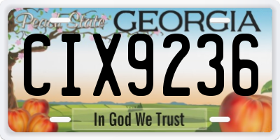 GA license plate CIX9236