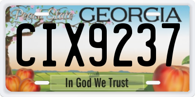 GA license plate CIX9237