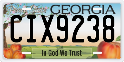 GA license plate CIX9238
