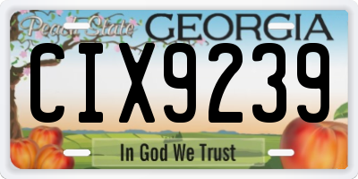 GA license plate CIX9239