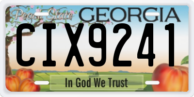 GA license plate CIX9241