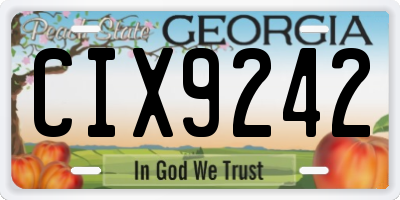 GA license plate CIX9242