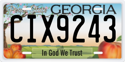 GA license plate CIX9243