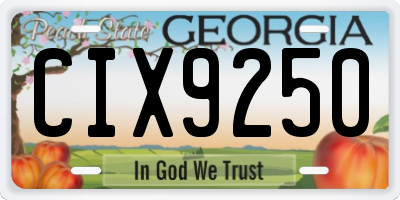 GA license plate CIX9250