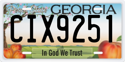 GA license plate CIX9251