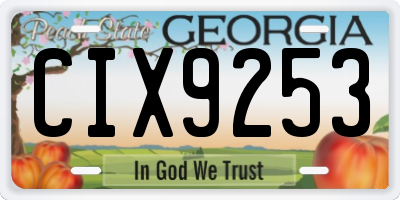 GA license plate CIX9253