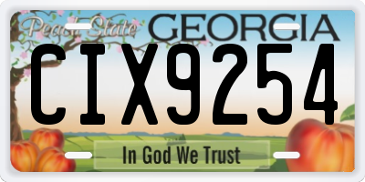 GA license plate CIX9254