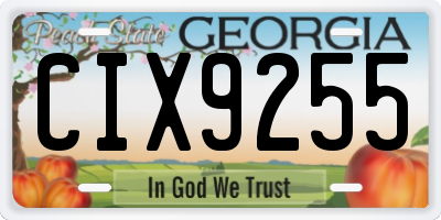 GA license plate CIX9255