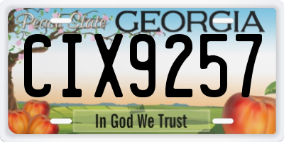 GA license plate CIX9257