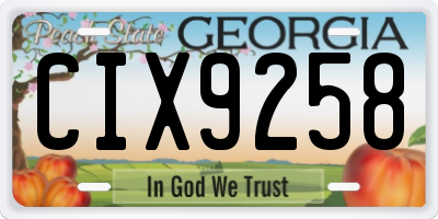GA license plate CIX9258
