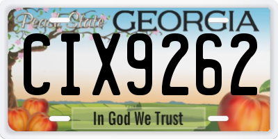 GA license plate CIX9262