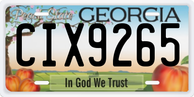 GA license plate CIX9265
