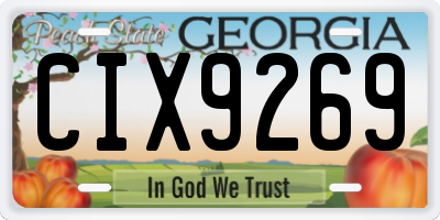 GA license plate CIX9269