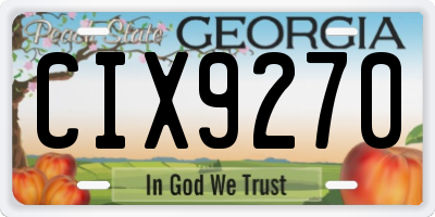 GA license plate CIX9270