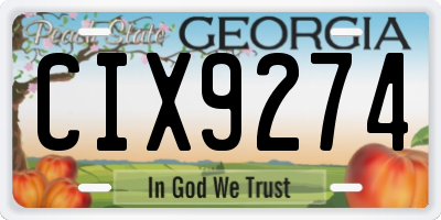 GA license plate CIX9274