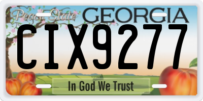 GA license plate CIX9277