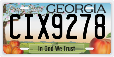GA license plate CIX9278
