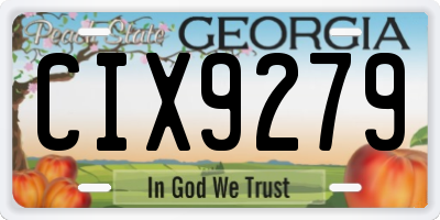 GA license plate CIX9279