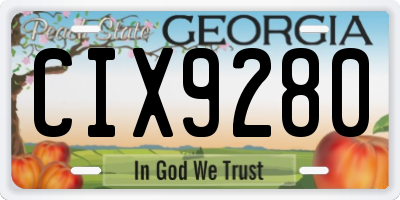 GA license plate CIX9280