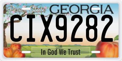 GA license plate CIX9282