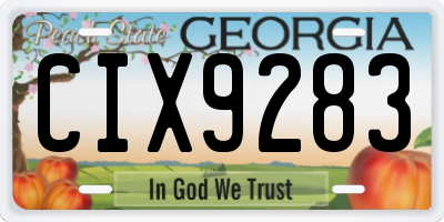 GA license plate CIX9283