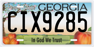 GA license plate CIX9285