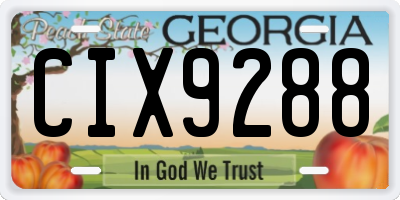 GA license plate CIX9288