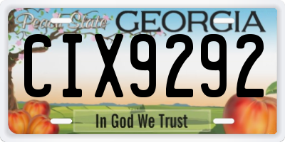 GA license plate CIX9292