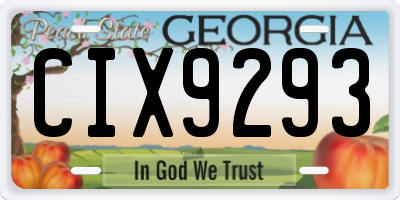 GA license plate CIX9293