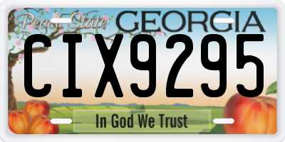 GA license plate CIX9295