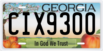 GA license plate CIX9300